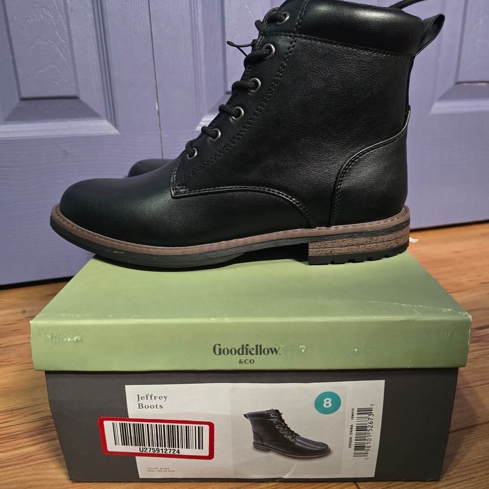 Goodfellow & Co Men's Black Jeffrey Boots Size 8 NWT